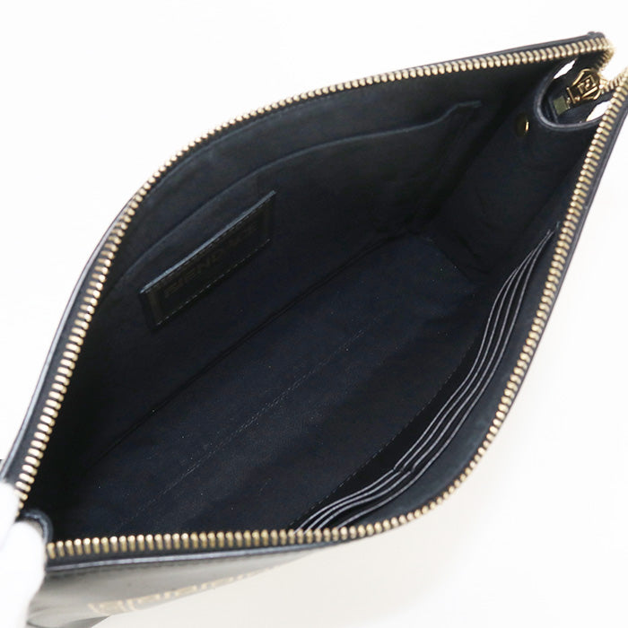 FENDI FE83752 Clutch bag FENDACE leather Black mens