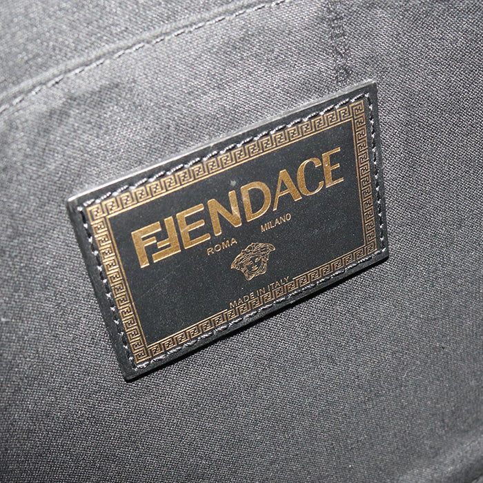 FENDI FE83752 Clutch bag FENDACE leather Black mens