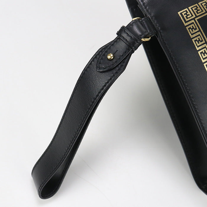 FENDI FE83752 Clutch bag FENDACE leather Black mens