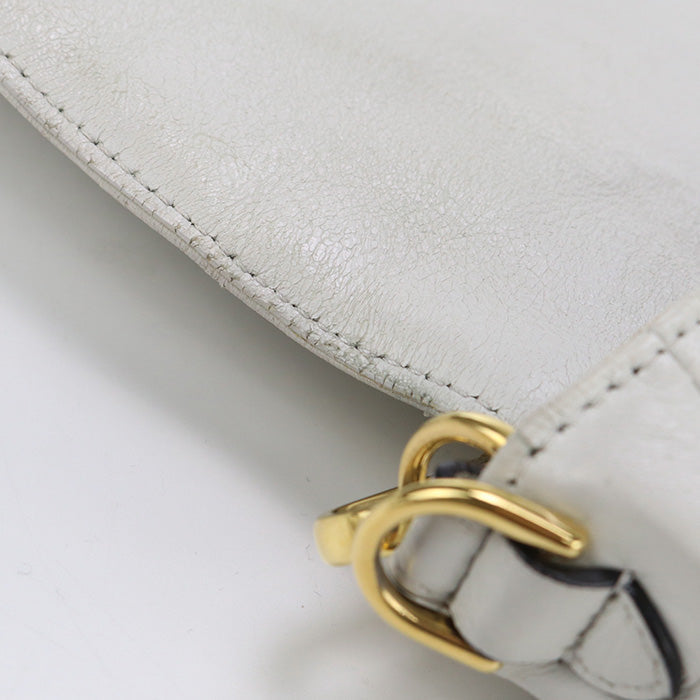 FENDI 8BR771 Handbag Zucca Mamma Baguette Large Bag 2way Handbag leather White Women
