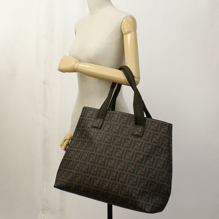 FENDI 7VA271 UZD Tote Bag Zucca Pattern Handbag Coated canvas Brown unisex