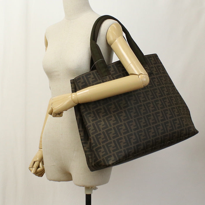 FENDI 7VA271 UZD Tote Bag Zucca Pattern Handbag Coated canvas Brown unisex