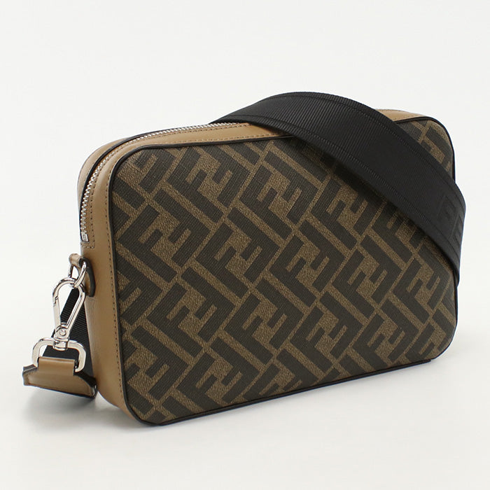FENDI 7M0286 AJF8 F1EGA Shoulder bag Zucca Cam Medium Camera case PVC, leather Brown mens(unisex)