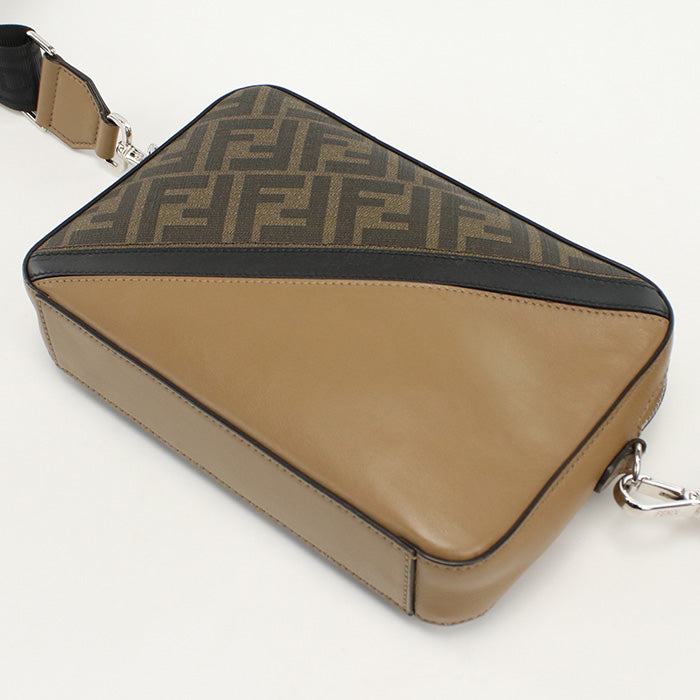 FENDI 7M0286 AJF8 F1EGA Shoulder bag Zucca Cam Medium Camera case PVC, leather Brown mens(unisex)