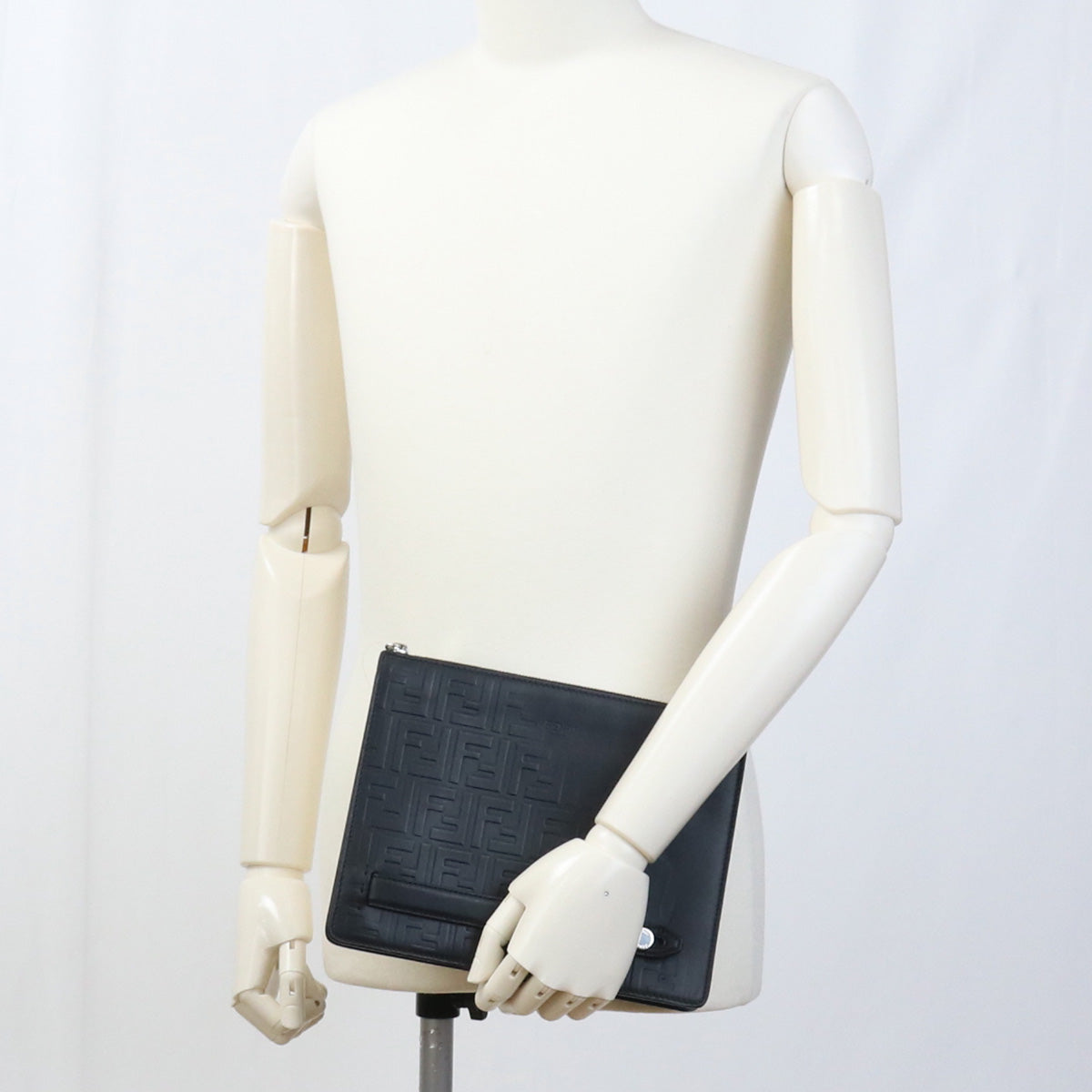 FENDI 7VA445 Clutch bag Clutch bag leather black mens