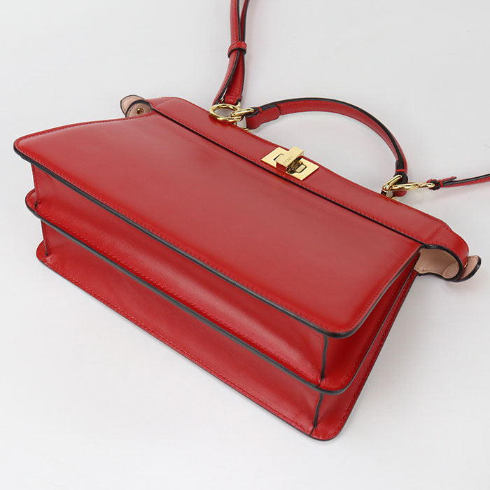 FENDI 8BN323 Handbag Peekaboo 2WAY handbag leather Red Women