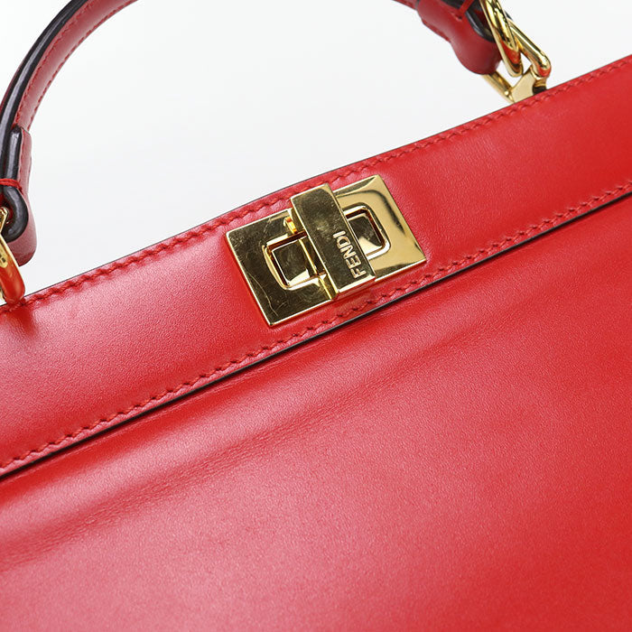 FENDI 8BN323 Handbag Peekaboo 2WAY handbag leather Red Women