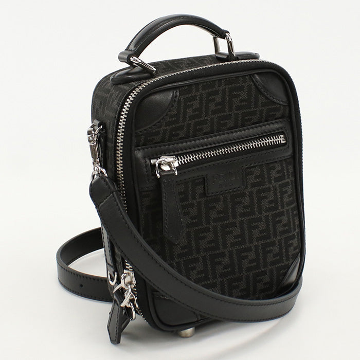 FENDI 7VA542 AG0N F0NPN Handbag Zucchino Travel Mini Bag canvas black unisex