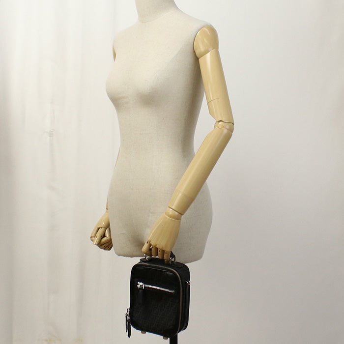 FENDI 7VA542 AG0N F0NPN Handbag Zucchino Travel Mini Bag canvas black unisex