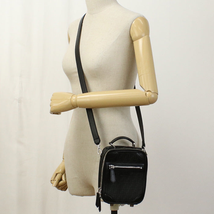 FENDI 7VA542 AG0N F0NPN Handbag Zucchino Travel Mini Bag canvas black unisex