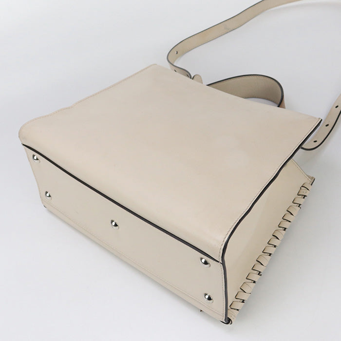 FENDI 8BH344 A316 2WAY Handbag shoulderbag Runaway leather beige Women