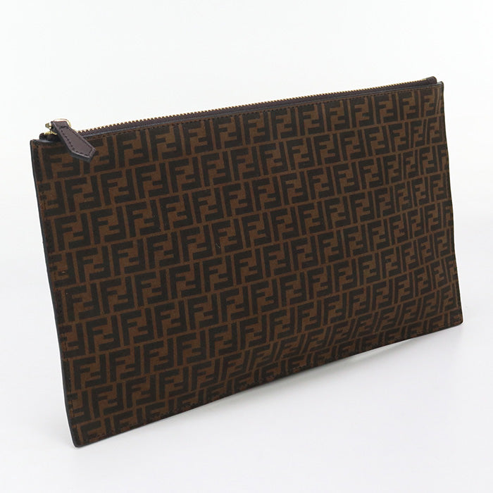 FENDI 8N0149 AFIS Slim Clutch Medium Flat Clutch bag leather brown Women