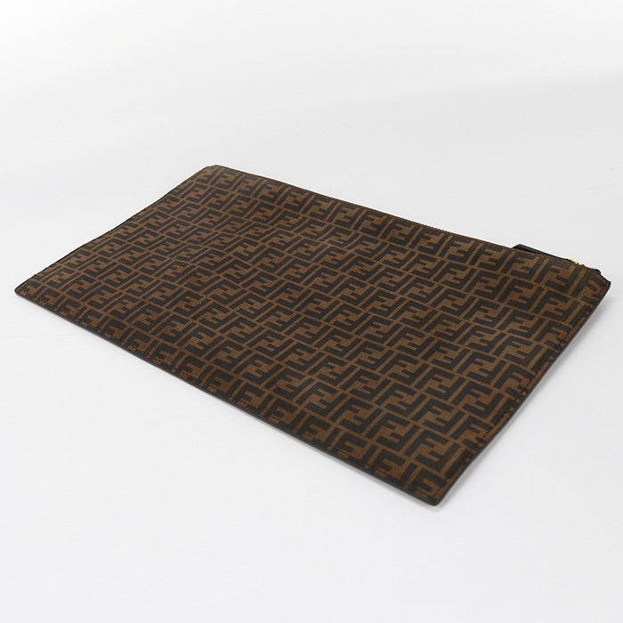 FENDI 8N0149 AFIS Slim Clutch Medium Flat Clutch bag leather brown Women