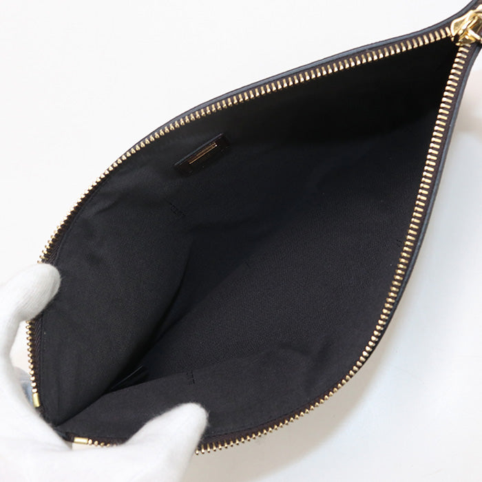 FENDI 8N0149 AFIS Slim Clutch Medium Flat Clutch bag leather brown Women