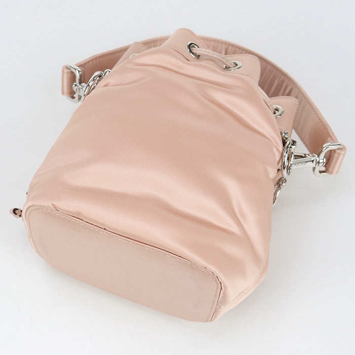 FENDI 8BS010 A0W4 Mini Montresor Diagonal Shoulder Bag Nylon/leather pink Women