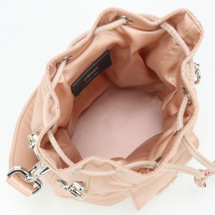 FENDI 8BS010 A0W4 Mini Montresor Diagonal Shoulder Bag Nylon/leather pink Women