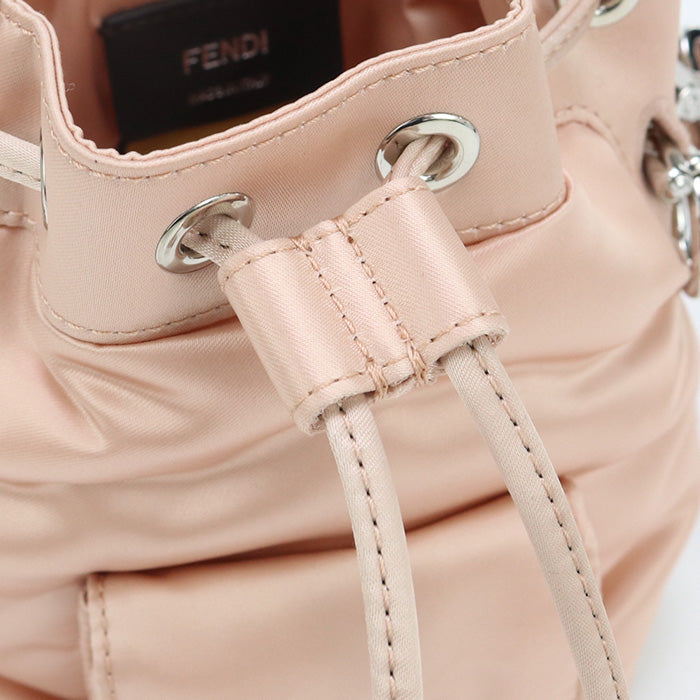 FENDI 8BS010 A0W4 Mini Montresor Diagonal Shoulder Bag Nylon/leather pink Women