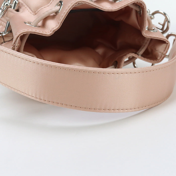 FENDI 8BS010 A0W4 Mini Montresor Diagonal Shoulder Bag Nylon/leather pink Women