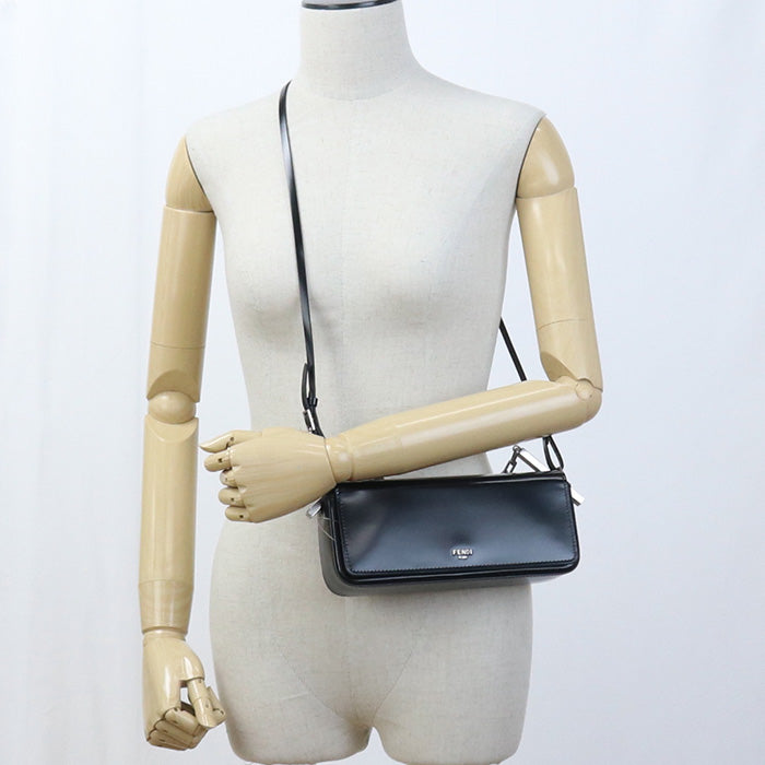 FENDI 8BS072 ANX2 2WAY Handbag/shoulder bag leather Black Women