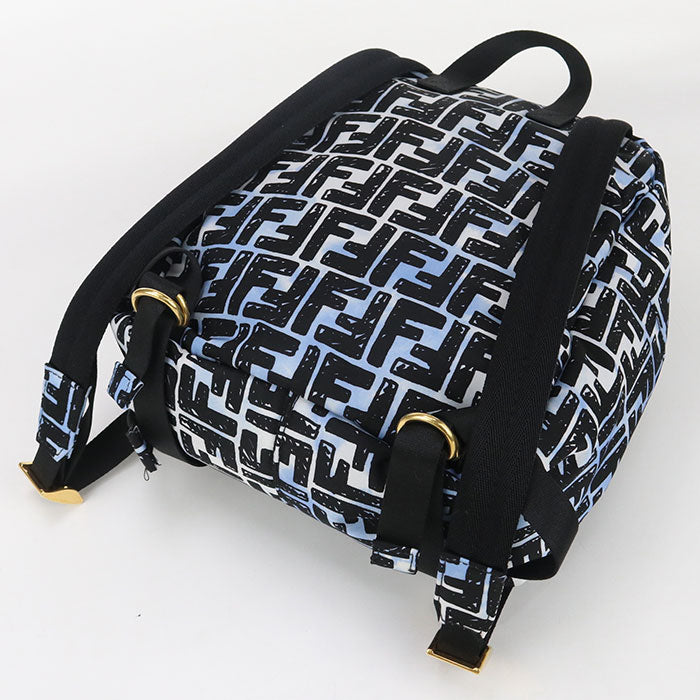 FENDI 8BZ048 ADBD Backpack FF Print Baguette Nylon black Women