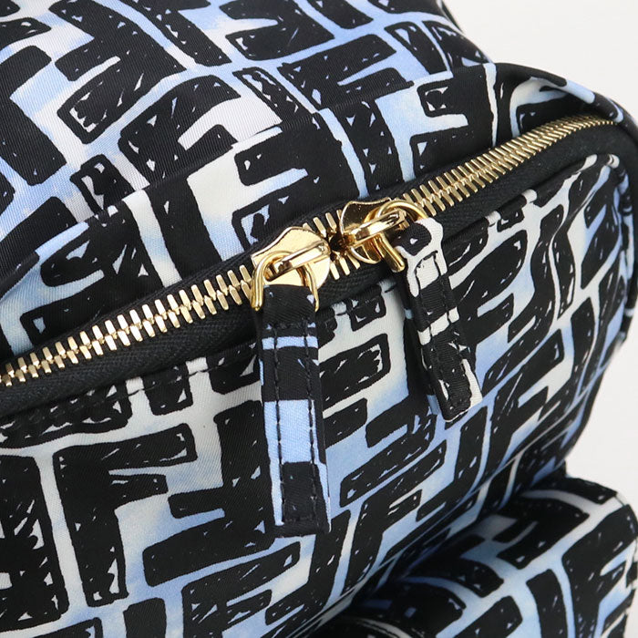 FENDI 8BZ048 ADBD Backpack FF Print Baguette Nylon black Women