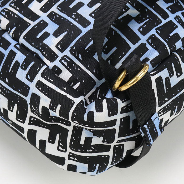 FENDI 8BZ048 ADBD Backpack FF Print Baguette Nylon black Women