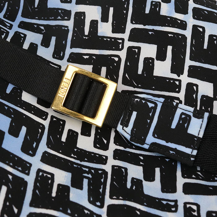 FENDI 8BZ048 ADBD Backpack FF Print Baguette Nylon black Women